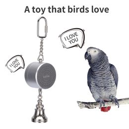 Other Bird Supplies Parrot Toys to Teaching Training Talking Interactive Recording Playback Retell Electronic Voice Chewing Tearing Bell 230711