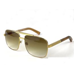 Sunglasses Men Metal Fashion Classic Style Gold Plated Square Frame Vintage Design Outdoor Classical Model 0259 With Case And Shop D Dhzpn