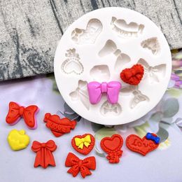 Baking Moulds Bowknot Bow Love Heart Silicone Mould Sugarcraft Chocolate Cupcake Resin Fondant Cake Decorating Tools