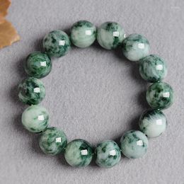 Strand Certificate Natural Jadeite Bracelet Men Women Genuine Burma Certified Jades Stone Beads Elastic Man Bangle