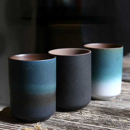 Mugs rough pottery large water cup master cup water cup tea cup restaurant kiln becomes simple gradient R230712