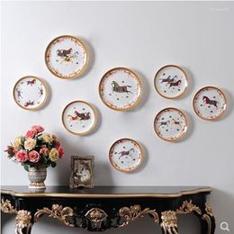 Wall Stickers Creative Nordic Country Decorations Home Office Restaurant Bar Hangings Horse Pattern Plates