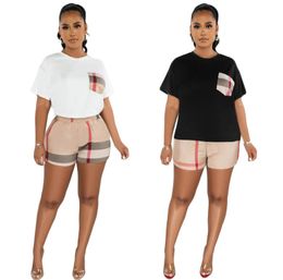 Designer Trendy Women Short Outfit Letter Print Tracksuits Tees Crop Top Cotton T Shirt And Shorts Matching Casual Two Piece Shorts Set