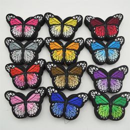 120pcs Iron On Patch Sew Embroidered Trim Standard butterfly fabric stickers for diy sewing craft2165