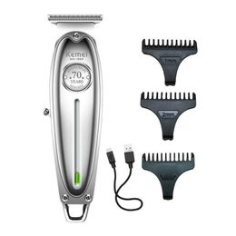 Hair Trimmer AllMetal Hair Trimmer Professional Clipper For Barber Rechargeable Men Electric Beard Shaver Baldheaded Hair Cutting Machine