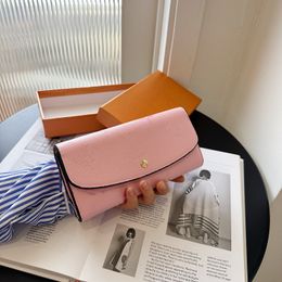 Brand Wallets Old Flower Envelope Letter printing Multi Card Women's Mid length Wallet grils purse metal buckle