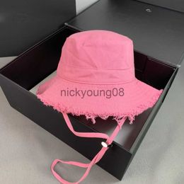 Wide Brim Hats Bucket Hats Woman luxury brand Wide Brim Hats Summer designer Le Bob Artichaut Bucket Hat Solid Metal Letter Hat x0712 X0829