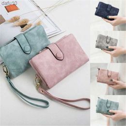 2022 Women Fashion Matte Short Wallet PU Leather Zipper Hasp Frosted Ladies Purses Money Coin ID Card Holder Girls Cute Clutch L230704