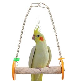 Bird Roll Swing Stand Pumice Perch Bird Toys Trims Nails and Beaks Safe and Non-Toxic Bird Cage Accessories for Small and Large Birds Parrot Swinging Toys