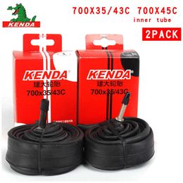 Bike Tyres 2PCS Kenda Bicycle Inner Tube 700X35/43C 700X45C American valve French valve 700C Cycling Mountain Bike Butyl Rubber Tyre parts HKD230712