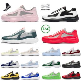 2023 americas cup designer shoes soft rubber fabric sneaker designer mens casual shoes patent leather flat trainers low top sneakers mesh for men designer