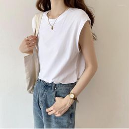 Women's Tanks Sleeveless White Tank Top Women Oversizes Tshirts 2023 Summer Korean Fashion Clothing O Neck Vest Casual Looese Female Tees