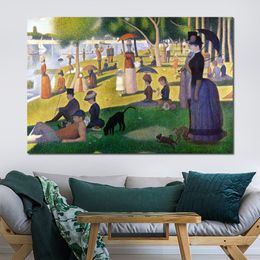 Famous Landscape Canvas Art La Grande Jatte Georges Seurat Painting Handmade Oil Artwork Modern Living Room Decor