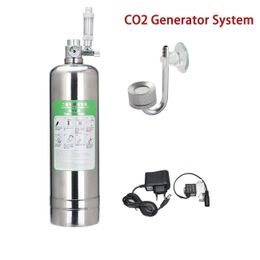 Air Pumps Accessories Aquarium CO2 Generator system Kit Stainless Steel Cylinder System Carbon Dioxide Reactor For Plant 230711