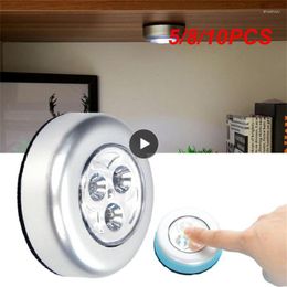 Wall Lamp 5/8/10PCS Led Light Push Stick On Round Use Rechargeable Night Clap Lights For Home Kitchen Bedroom