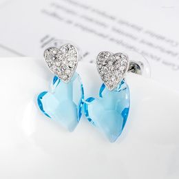 Stud Earrings ER-00072 Korean Crystal Wedding Gift Heart Earings Fashion Jewelry 2023 Items Women Wholesale In Bulk