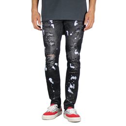 Men's Jeans Men Fashion Design Stretchy Paint Ripped 230711