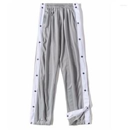 Men's Pants 2023 Sports Trousers Basketball Training Full-opening Button-down Loose Plus Size Side-opening Men