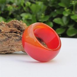 Cluster Rings 19.4 Mm Natural Need Male And Female Models Red Agate Jade Finger Ring Pull Correction Widened Thickened Product Promotions