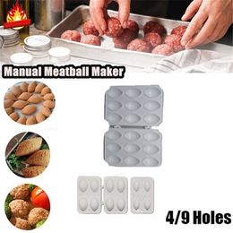 Meat Poultry Tools 49 Holes Manual Meatball Maker Meatloaf Mould Kibbeh Express Minced Press Processor Cake Desserts Pie Kitchen 230712