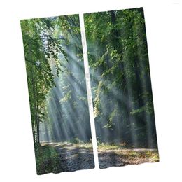 Curtain 2Pcs Forest Printed Curtains Window Drape Room Decoration For Bedroom Sliding Glass Door Living Home