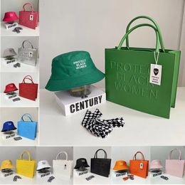 Evening Bag Set Bucket Hat Luxury TOTE Handbags for Women Purse And Ladies Leather Protect Black People 230711