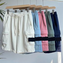 Men's Shorts 2023 Spring Embroidered Knit Men Drawstring Multi-Pocket Loose Casual Pants Cargo