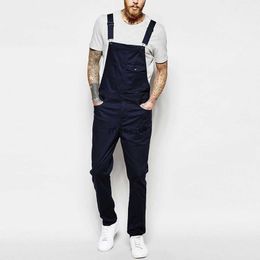 Men's Pants 2022 Fashion Men's Ripped Jeans Jumpsuits Ankle Length Letter Printing Distressed Denim Bib Overalls For Men Suspender Pants J230714