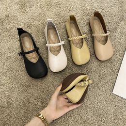 Casual Mouth Shoes Shallow Woman Shoe Square Toe Female Footwear Elegant Soft Autumn Modis Comfortable Moccasin Dress Fa 5881