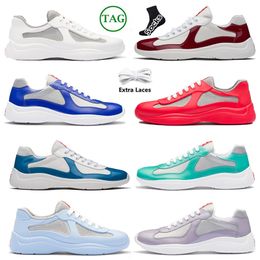 2023 new men america cup sneakers designer patent leather shoes men shoes mesh nylon runner trainers green yellow outdoor casual white black purple shoes