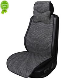 New Summer Flax Car Seat Cover Protector Linen Front Rear Back Cushion Protection Pad Mat Backrest for Auto Interior Truck Suv Van