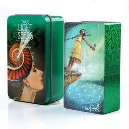 Outdoor Games Activities Upgrade Card Edge Tarot Cards 78 Cards Tin Metal Box Party Personal Entertainment Women Girls Cards Game 23 Style 230711