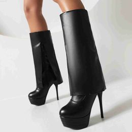 Boots 2023 New Panties boots Fashion chunky winter autumn women's elegant fragmentary high heels Botas non print shoes L230712