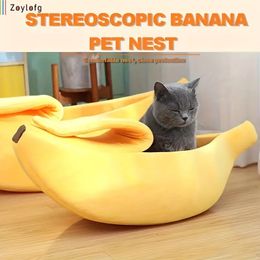 1pc Cute Banana Cat Bed Cat House, Christmas Pet Bed Soft Cat Cuddle Bed, Lovely Pet Supplies For Cats Kittens Rabbit Small Dogs