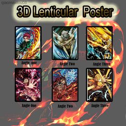 3D Anime Lenticular Demon Slayer Cartoon Characters 3D Flip Gradient Painting Changing Poster Picture Wall Art Home Decor Gift L230704