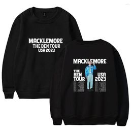 Men's Hoodies Macklemore The Ben Tour 2023 Merch World Clothes Women Men Print Casual HipHop Long Sleeve Top