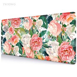Red Flower Mouse Pad Gamer XL New Computer Large Mousepad XXL Desk Mats Natural Rubber Carpet Office Office Accessories Mice Pad