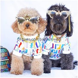 Dog Apparel Classic Letter Print Pet Clothes Fashion Esigner Casual Spring And Autumn Sweater Soft Warm Jacket Elegant Drop Delivery Dhzqj