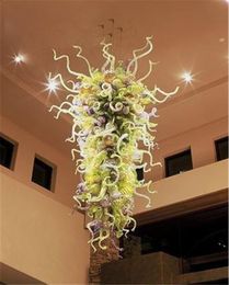 New Arrival Multi Colour Chandelier Luxury Big Size Rustic Hand Blown Glass Dining Room Hanging Lamp