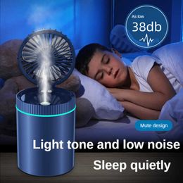 Electric Fans Cameras New Spray Mist Fan USB Mini fan Portable Rechargeable fans Desktop High qualityThree-speed With colored lights Office Bedroom