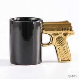 Mugs 350ml Unique Mug Gun Cup Creative Funny Mug Ceramic Coffee Cup Valentine's Day Gift Pistol Mug for Child Xmas gift Coffee Mug R230712