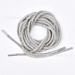 Personalised Rhinestone Shoelaces Shoes Diamond Clothing Belt Pants Rope Full Drill Pipe Fittings 4mm Wide Yarn309S