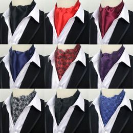 Bow Ties LJ0506 10C Factory Seller Solid Geometricl Men Silk Cravat Ascot Tie Self Tied Jacquard Woven Necktie For Wedding Party Shirt