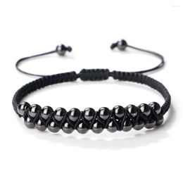 Strand Handmade Braided Mini 4mm Copper Beads Bracelets Women&Men Adjustable Fashion Black Rope Chain Bangles Jewellery Yoga Friend Gifts