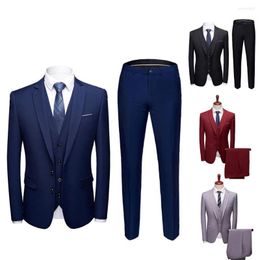 Men's Suits Fabulous Long Sleeve Men Suit With Pockets Soft Business Straight Pants Plus Size Set For Work