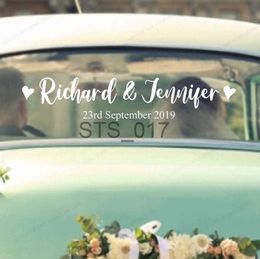 Other Decorative Stickers 1pc 57x13cm Just Married Car Custom Name Sticker Wedding Decorations Rustic Wedding Decor Vinyl Decals Removable Window Murals x0712