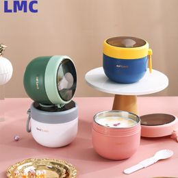 Other Dinnerware LMC Stainless Steel Lunch Box Oatmeal Cup Drinking With Spoon Food Insulated Cans Soup Bag 230712