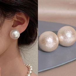 Stud Earrings 2023 Round Big Simulated Pearl Earring For Women Young Girl Korean Wedding Dinner Party Jewellery Gifts