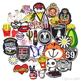 Diy patches for clothing iron embroidered patch applique iron on patches sewing accessories badge stickers for clothes bag 30pcs271c