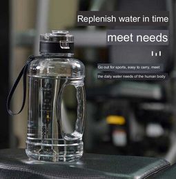 water bottle Tritan Material Large Kettle Outdoor Sports 1.5L mini bucket high temperature resistant with scale